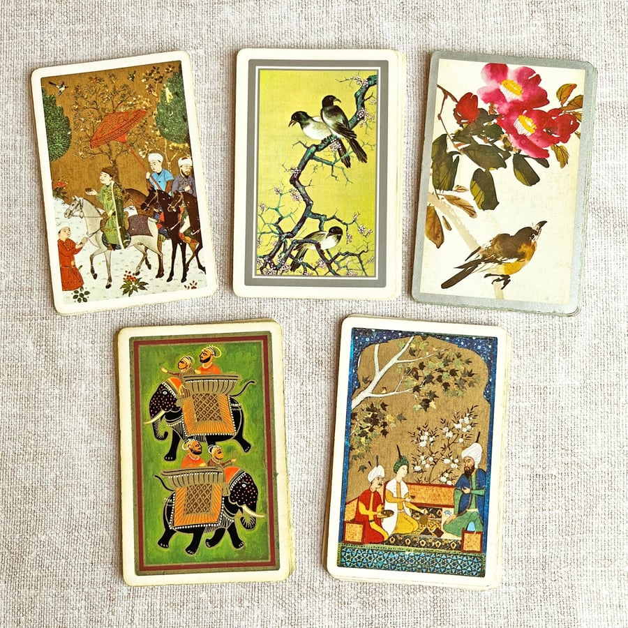 Bargain stash of 25 vintage playing cards, paper ephemera, gift for crafters