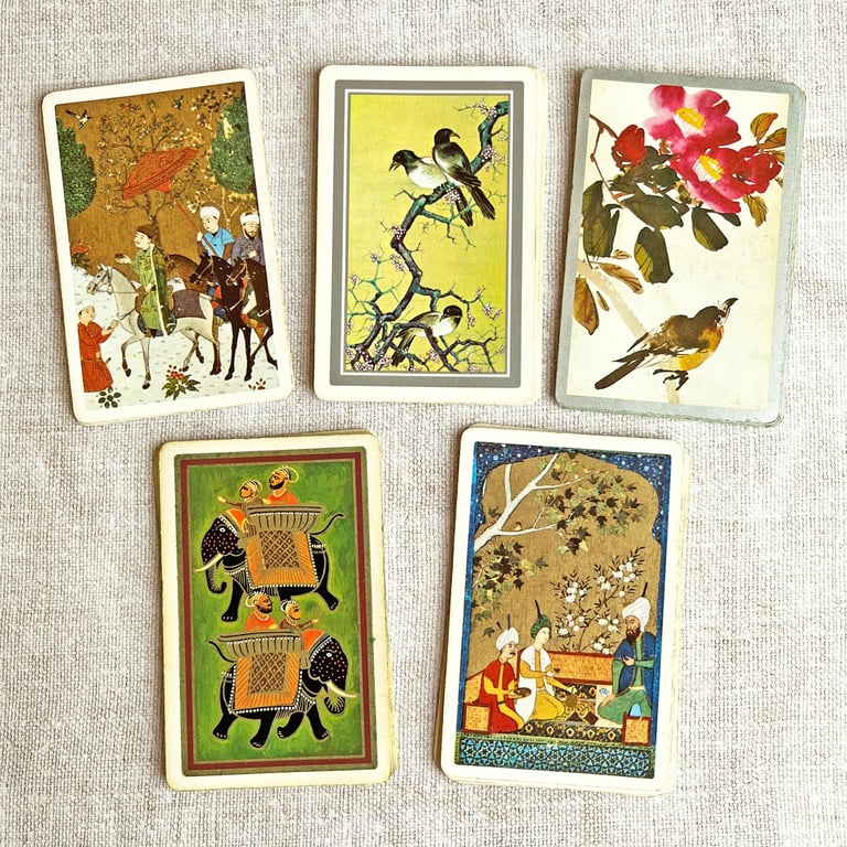 Bargain stash of 25 vintage playing cards, paper ephemera, gift for crafters