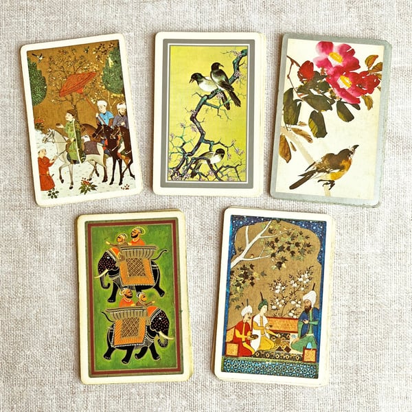 Bargain stash of 25 vintage playing cards, paper ephemera, gift for crafters