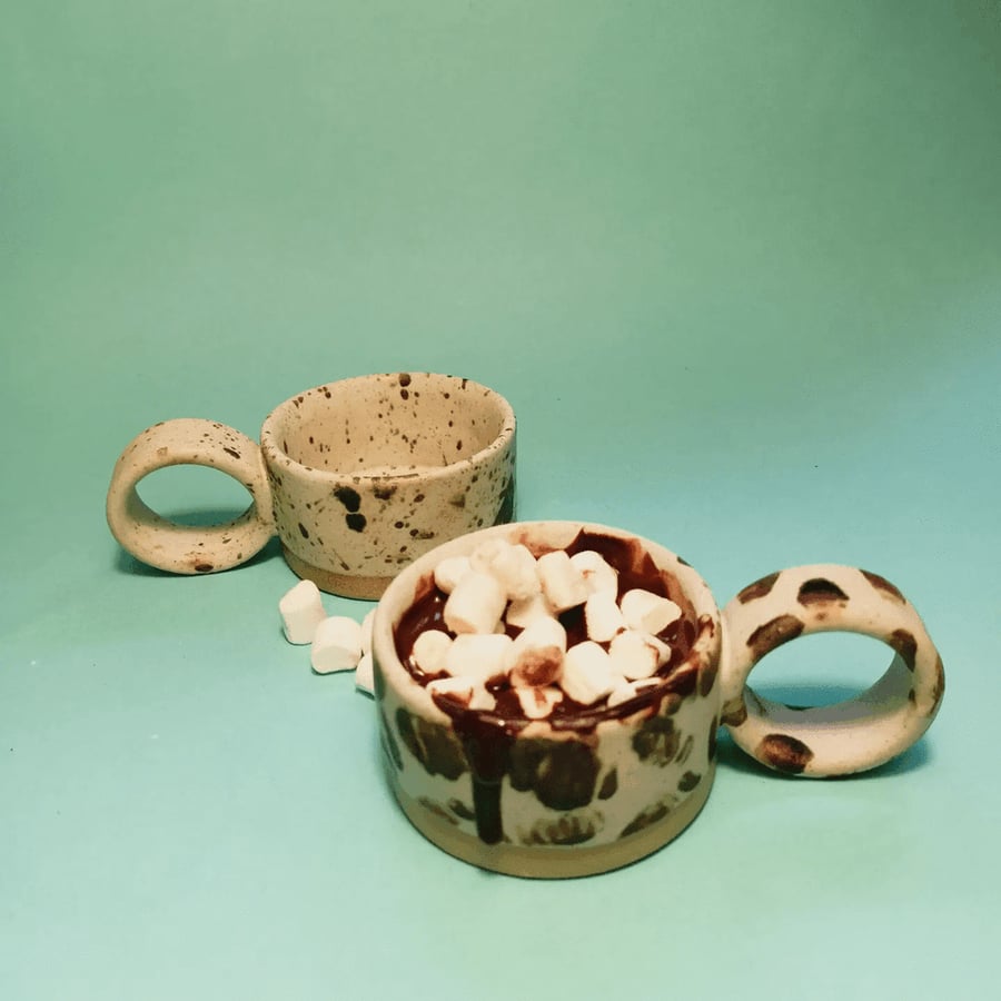 Espresso cups set handmade Almond milk and choc - Folksy