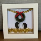 Christmas penguin pebble art