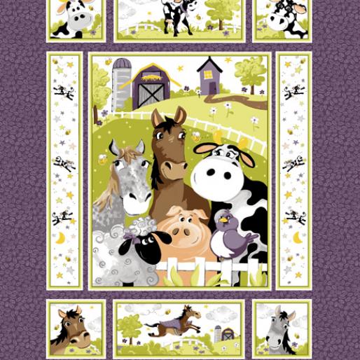 Barnyard Buddies panel by Suzybee - Hamil Textiles