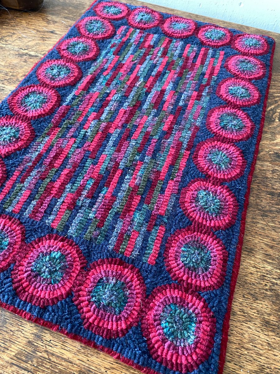 Original Handmade Hooked Rug 