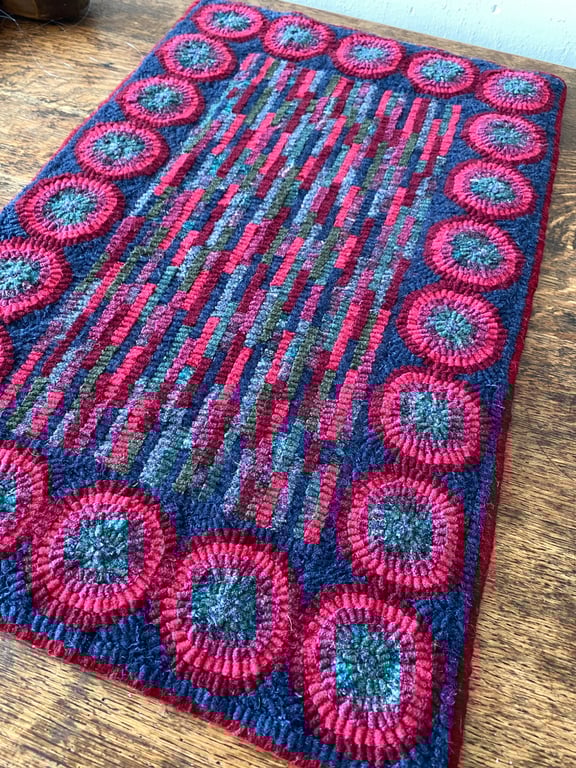 Original Handmade Hooked Rug 