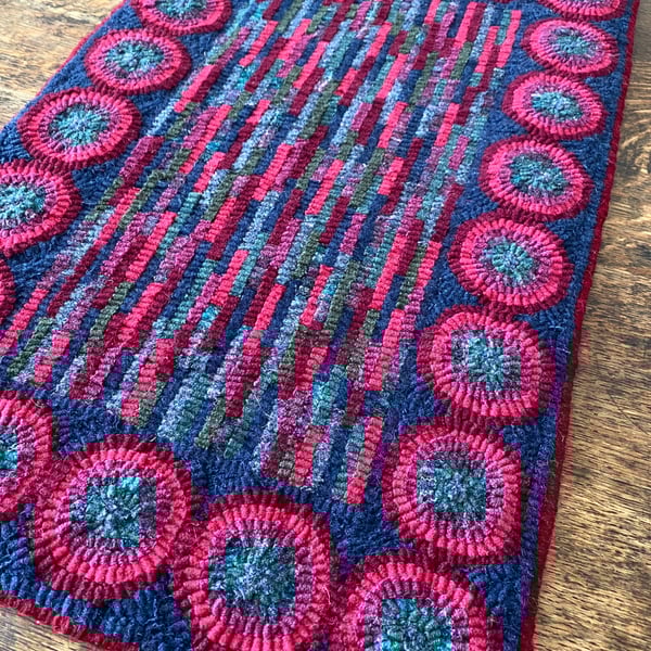 Original Handmade Hooked Rug 