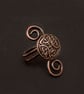 Handmade Copper Ring with Embossed Viking Button – Rustic Unisex Statement Ring - Image 7