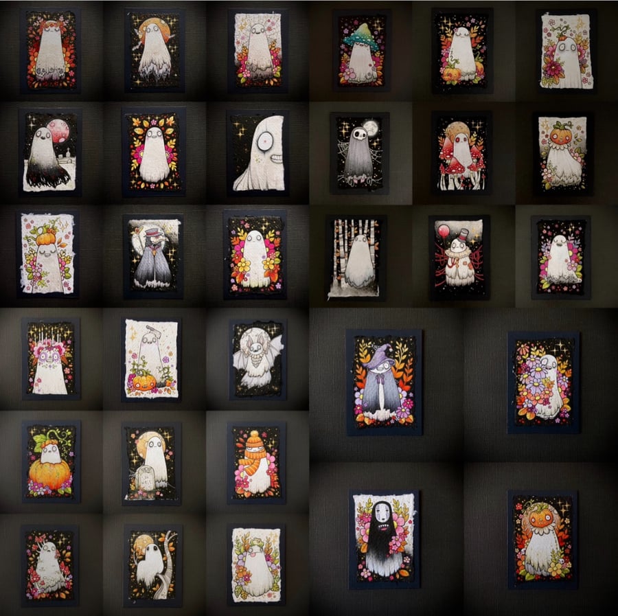 ghostober ghost - custom aceo