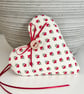 FOLK STYLE RED FLOWERS FABRIC HEART DECORATION - Image 10