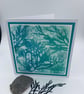 Original gelli print seaweed greetings card. - Image 2