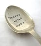 Naturist Teaspoon, Brewed in the Nude, Handstamped 1940s Spoon - Image 1