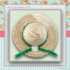Special Offer - Straw Hat Trimmed with Green Velvet