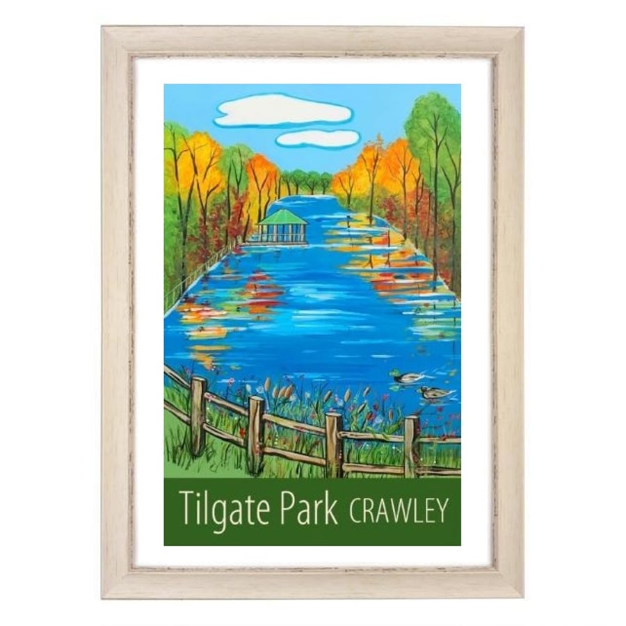 Crawley Tilgate Park travel poster print by Susie West