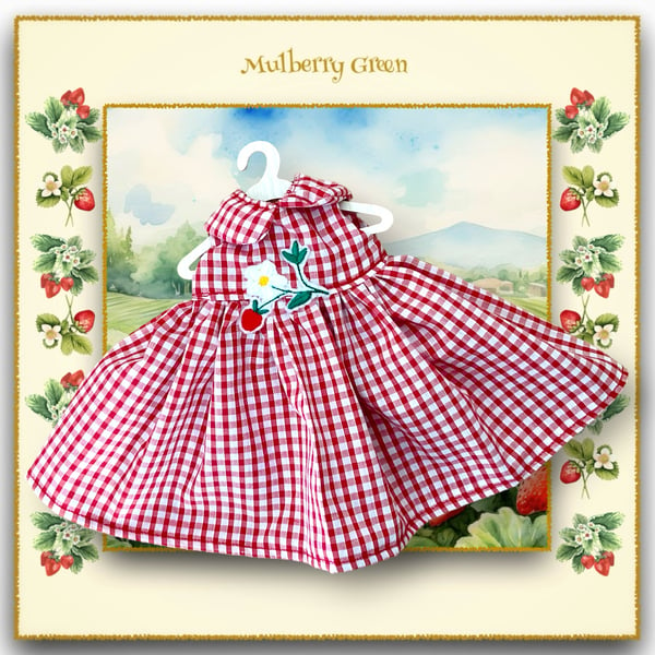 Embroidered Gingham Dress