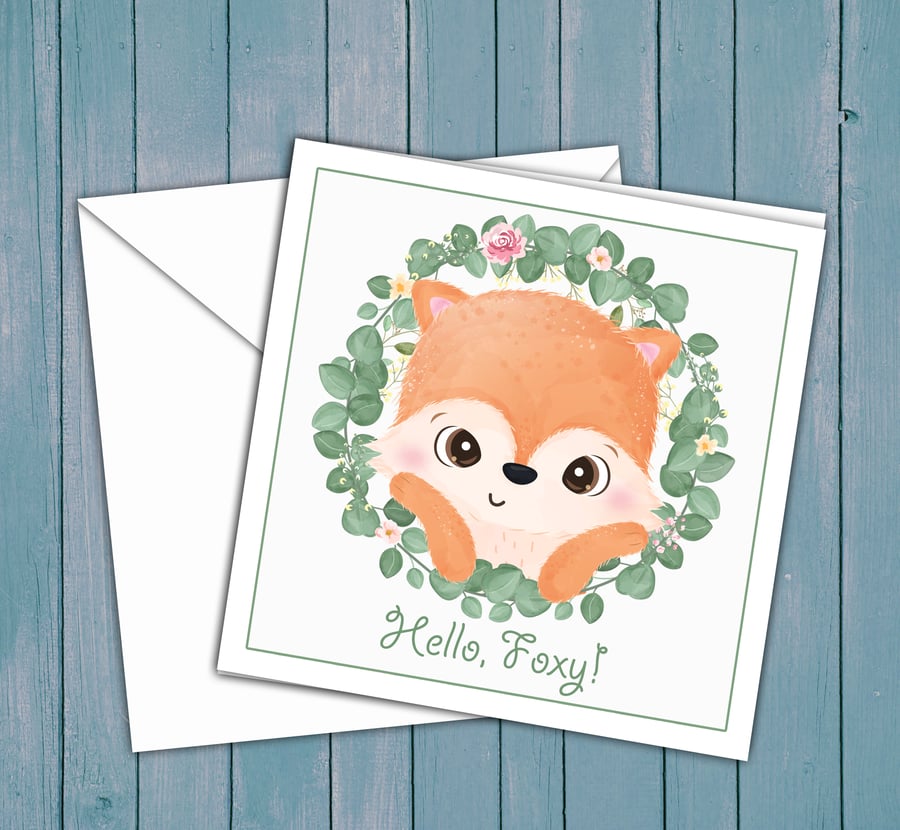 Personalised Fox Birthday Card Age Hello Foxy!