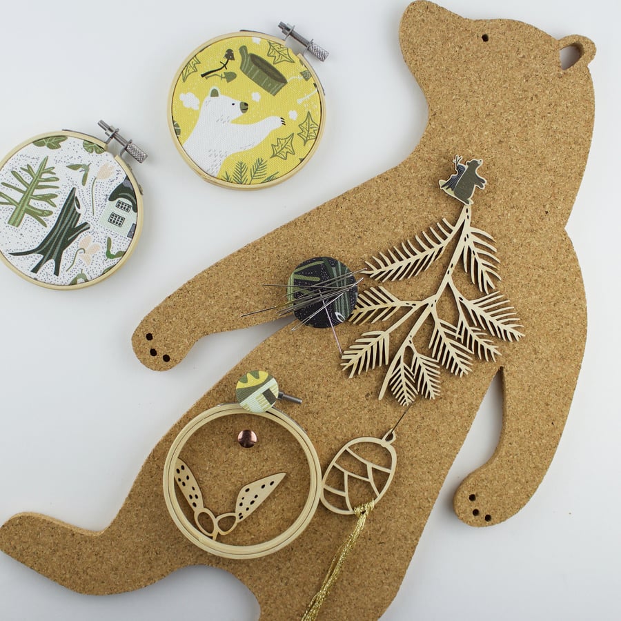 Bear Cork Pin Board