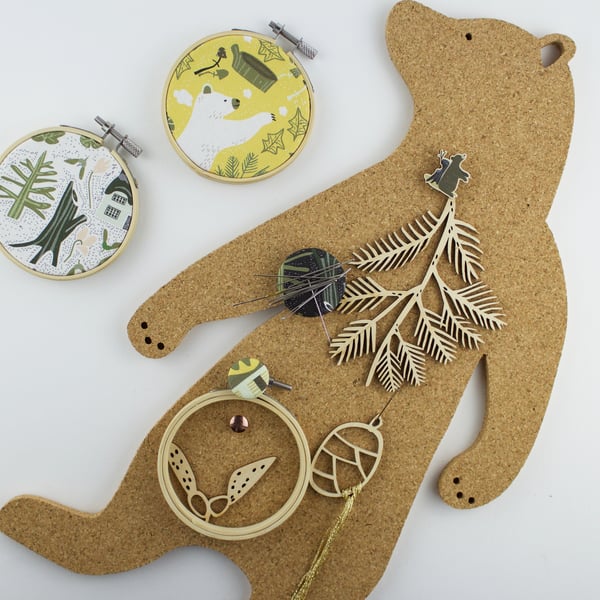 Bear Cork Pin Board