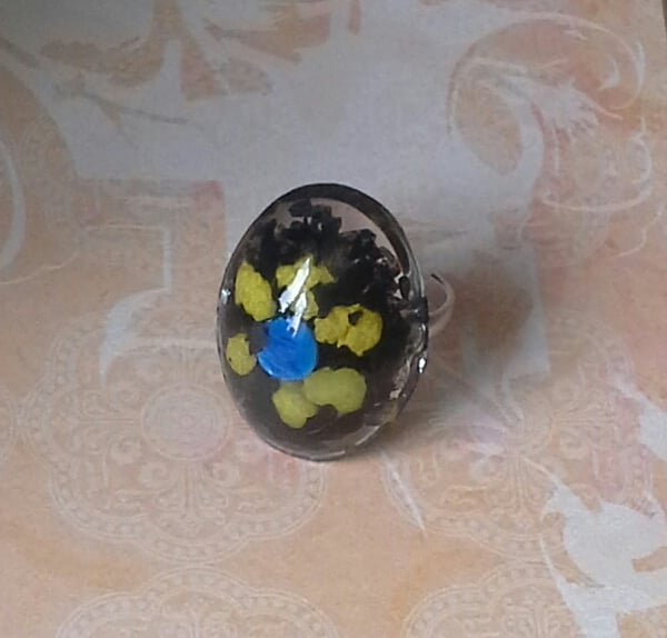 Flower Design Resin Ring