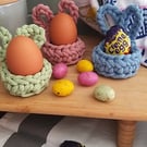 Crochet Bunny Ears Egg Cup  Egg Holder Basket
