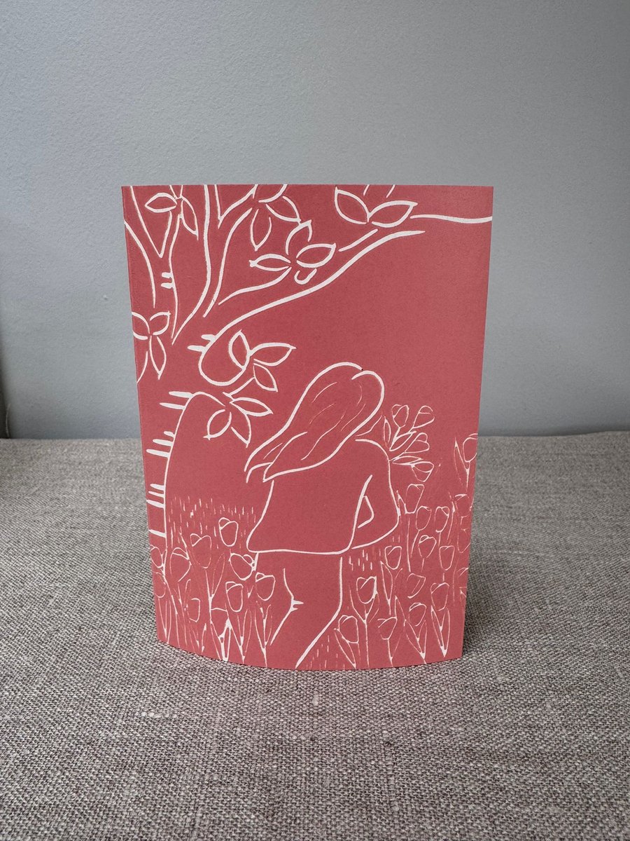 Into the Garden - blank floral greeting card with envelope 