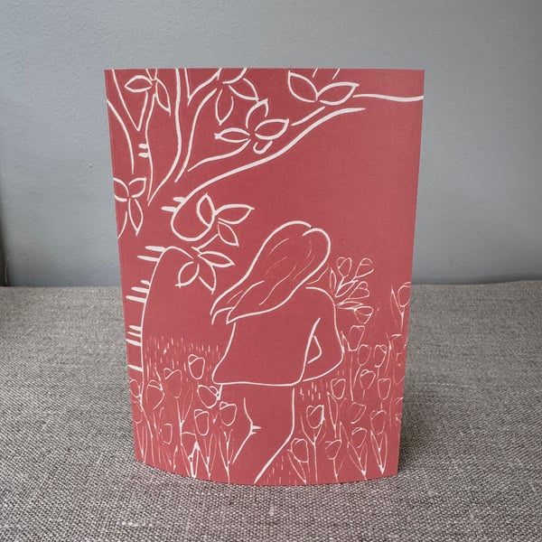 Into the Garden - blank floral greeting card with envelope 