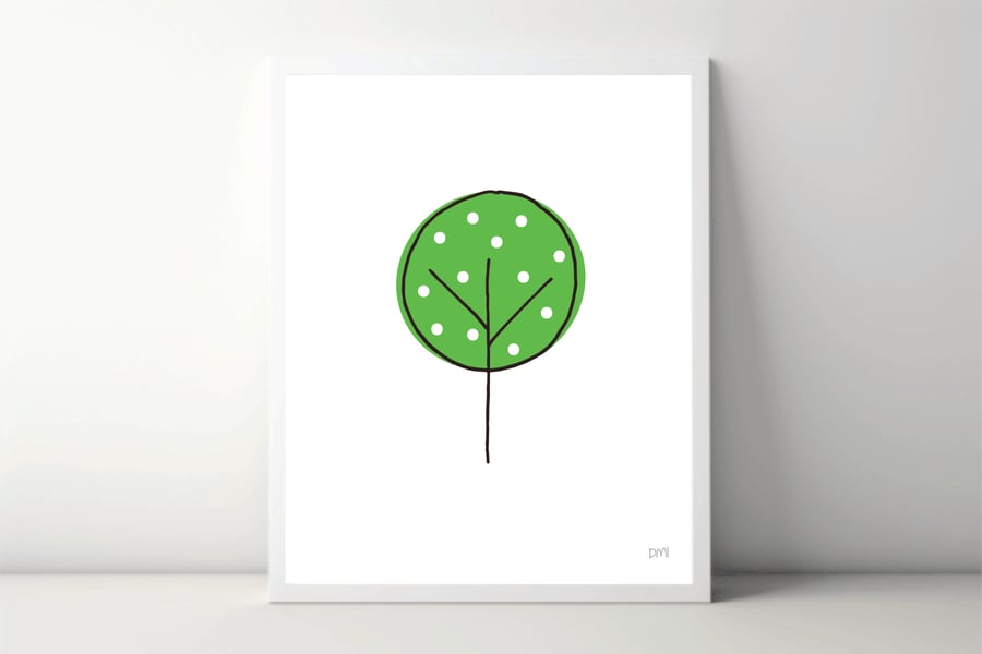 Spotty Tree A4 Art Print