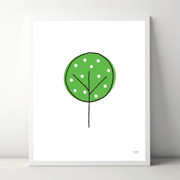 Spotty Tree A4 Art Print