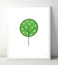 Spotty Tree A4 Art Print - Image 1