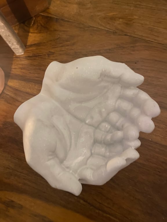 Offering Hands Candle,Crystal, Trinket Holder. Handmade Altar Bowl, Sacred Still