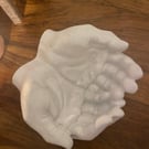 Offering Hands Candle,Crystal, Trinket Holder. Handmade Altar Bowl, Sacred Still