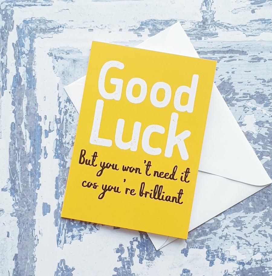 Good Luck Greeting Card Folksy
