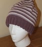 Hand Knitted Alpaca Mix Striped Beanie - Image 1