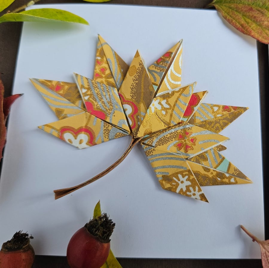 Origami Maple Greetings Card