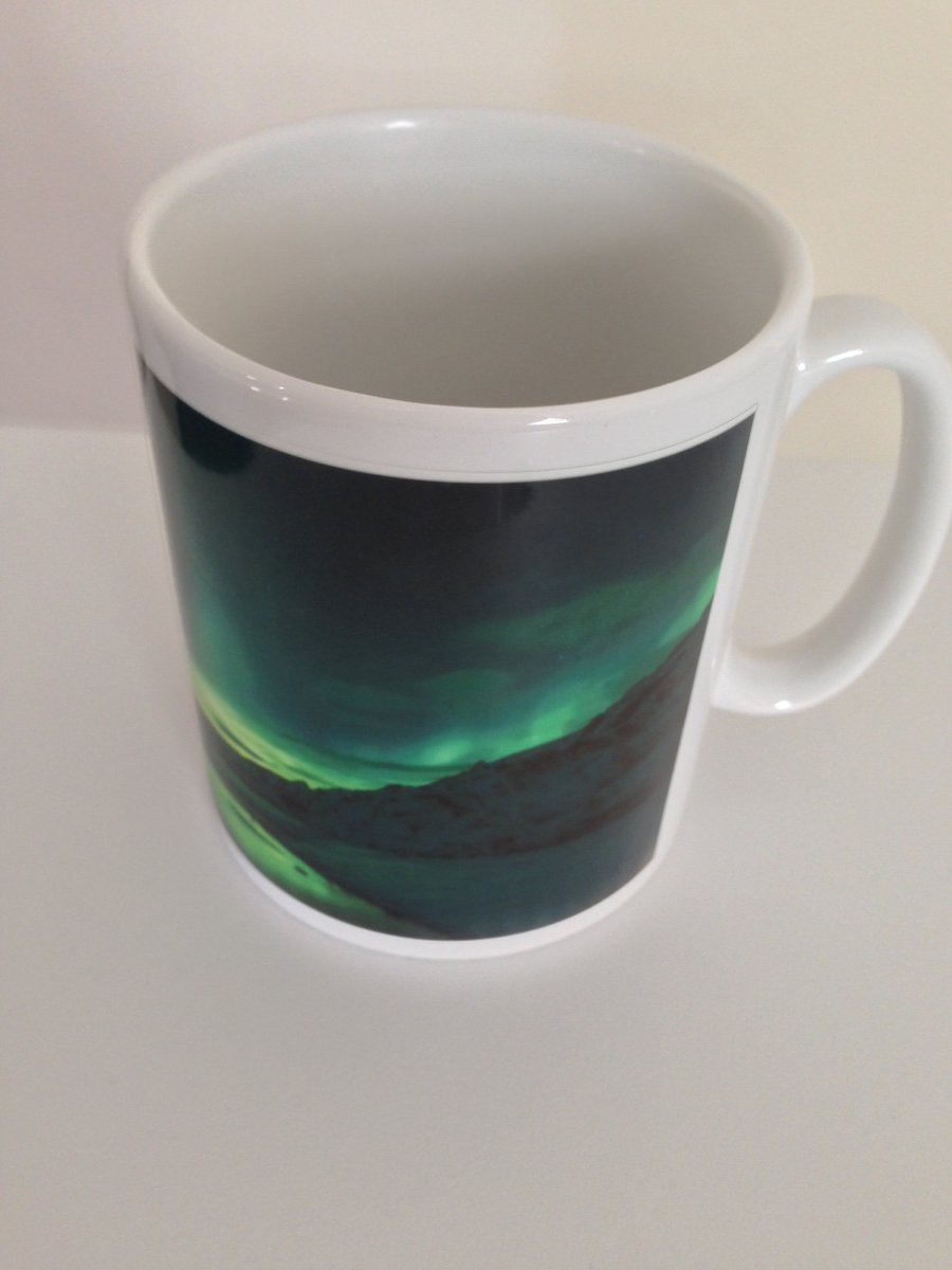 Northern lights photo mug. Photography gift mugs for birthday