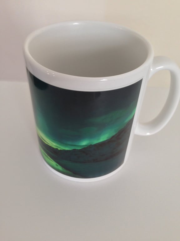 Northern lights photo mug. Photography gift mugs for birthday