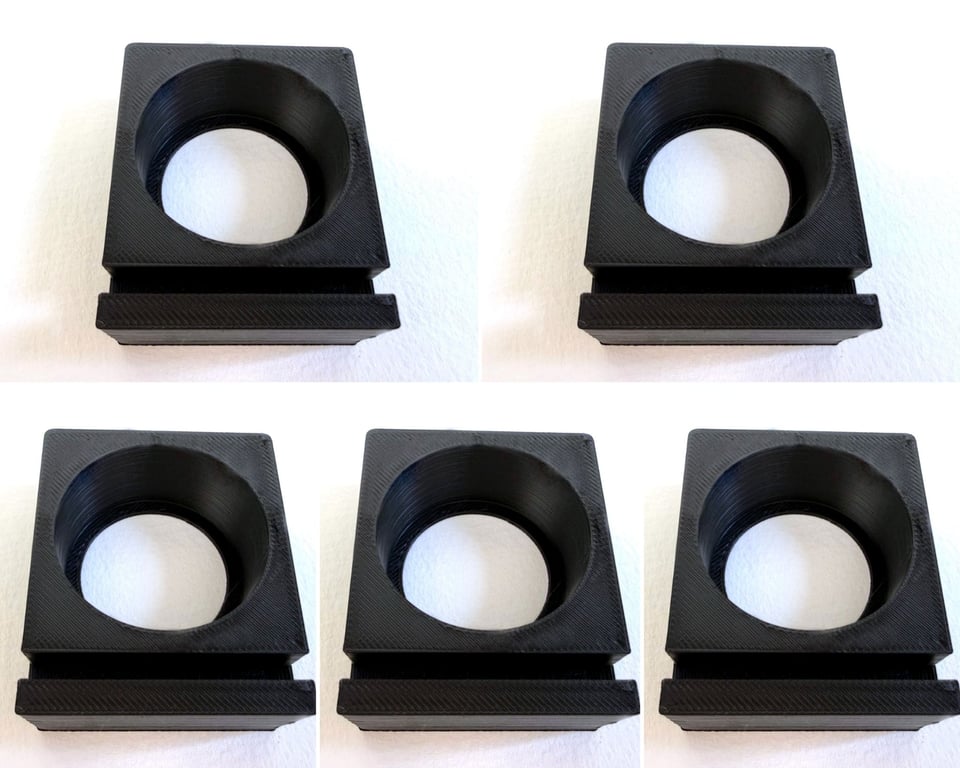 Pack of 5 black tea light display stand for 12cm fused glass circle - 4mm slot