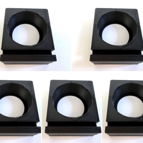 Pack of 5 black tea light display stand for 12cm fused glass circle - 4mm slot