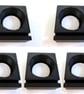 Pack of 5 black tea light display stand for 12cm fused glass circle - 4mm slot
