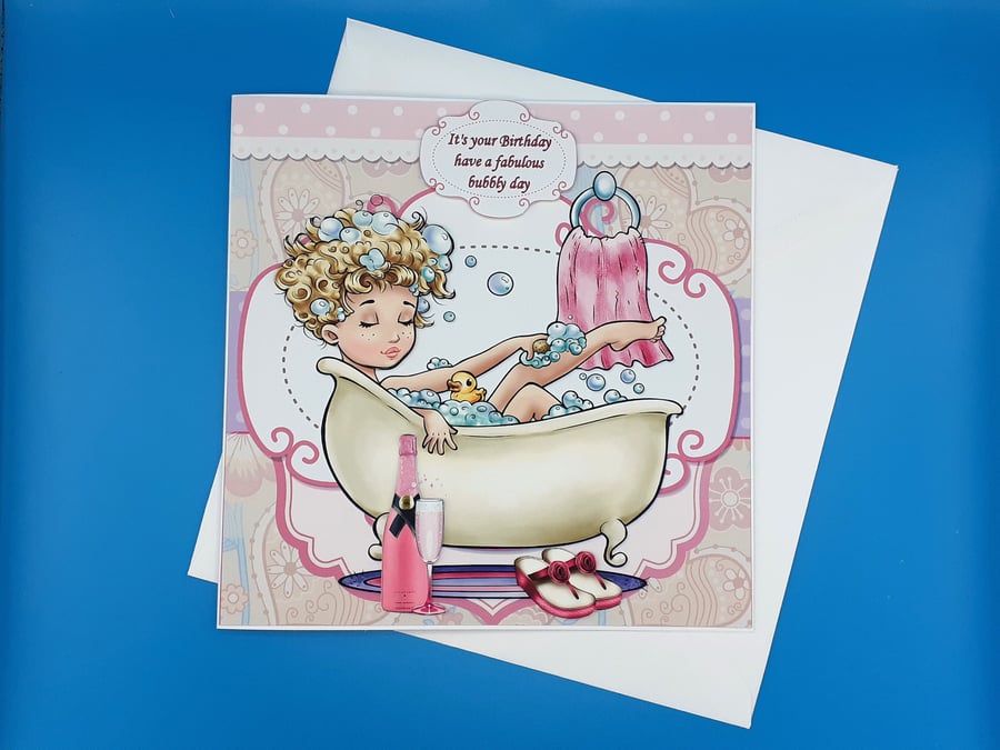 Birthday Card For Her, Decoupage, Large