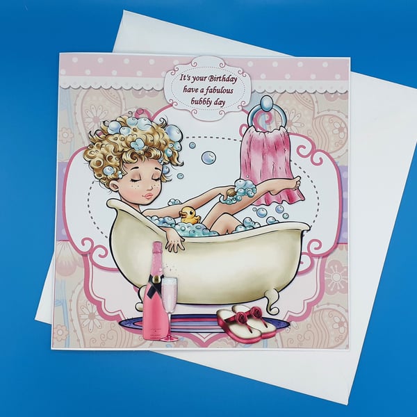 Birthday Card For Her, Decoupage, Large