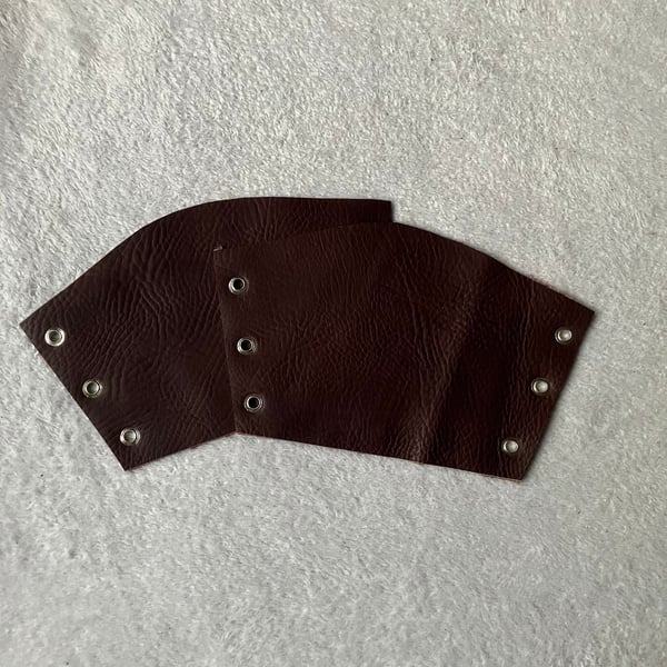 Small Pair:  Textured Dark Red Wine coloured soft leather bracers FREE SHIPPING