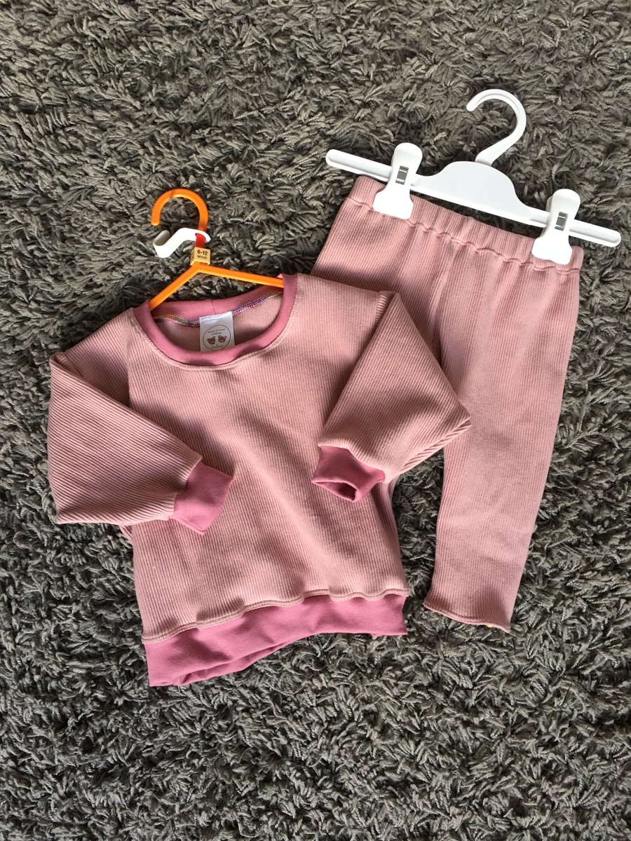 Age 6 months - long sleeved top and leggings set pink