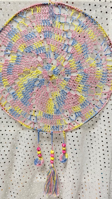 Spiral cotton mandala dream catcher