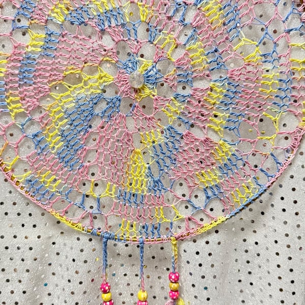Spiral cotton mandala dream catcher