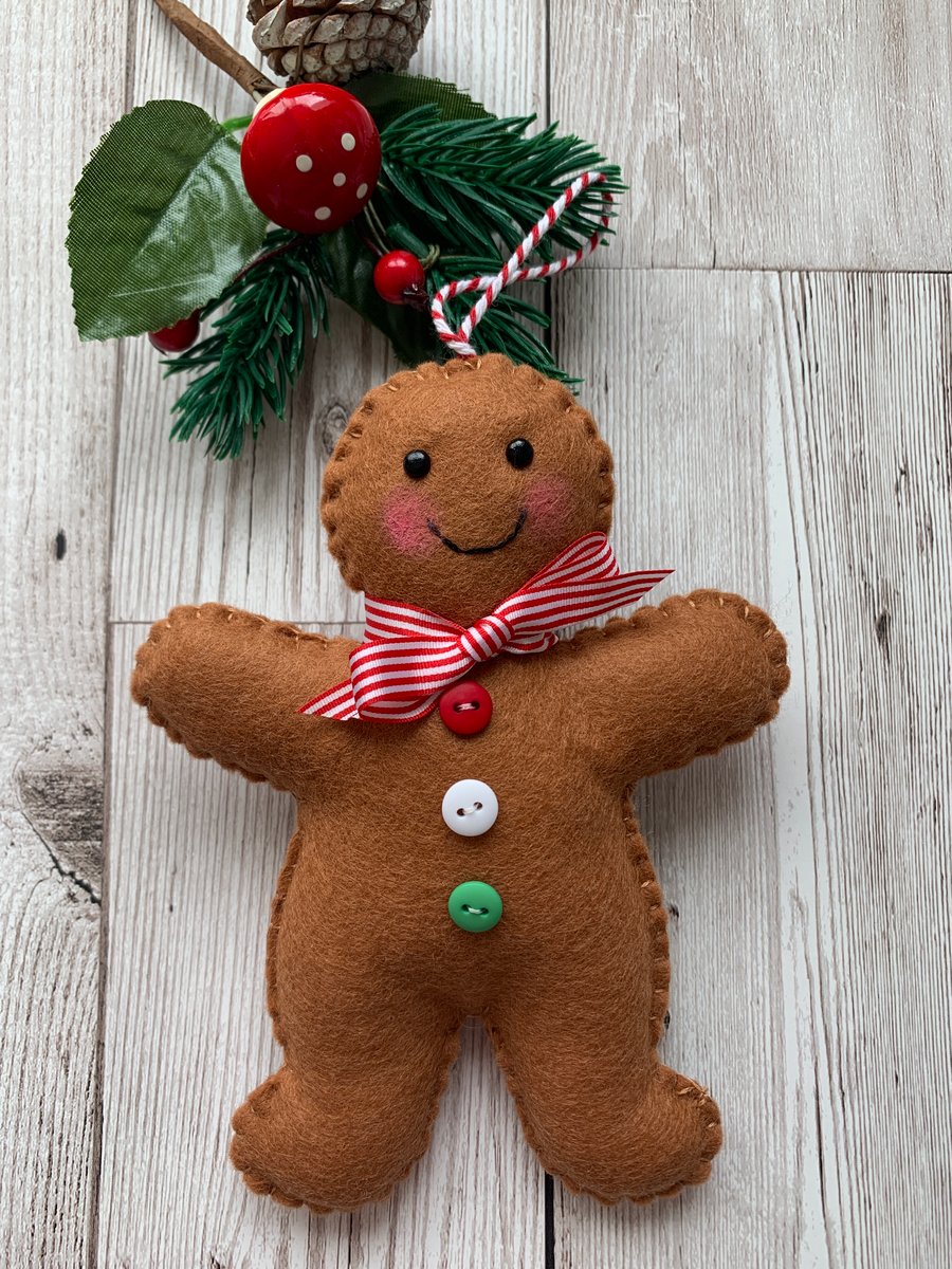 Felt Gingerbread Man, Christmas Decoration, Christmas Felt Decoration, 