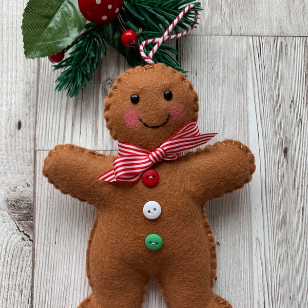 Felt Gingerbread Man, Christmas Decoration, Christmas Felt Decoration, 