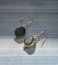 Olive Green Seaham Seaglass Dangling Earrings Sterling Silver 925 - Image 5