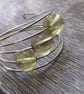 Yellow Quartz Ring, Silver Memory Wire Ring