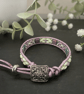 Bracelet ,Pretty lilac beaded leather wrap adjustable boho bracelet  - Image 8