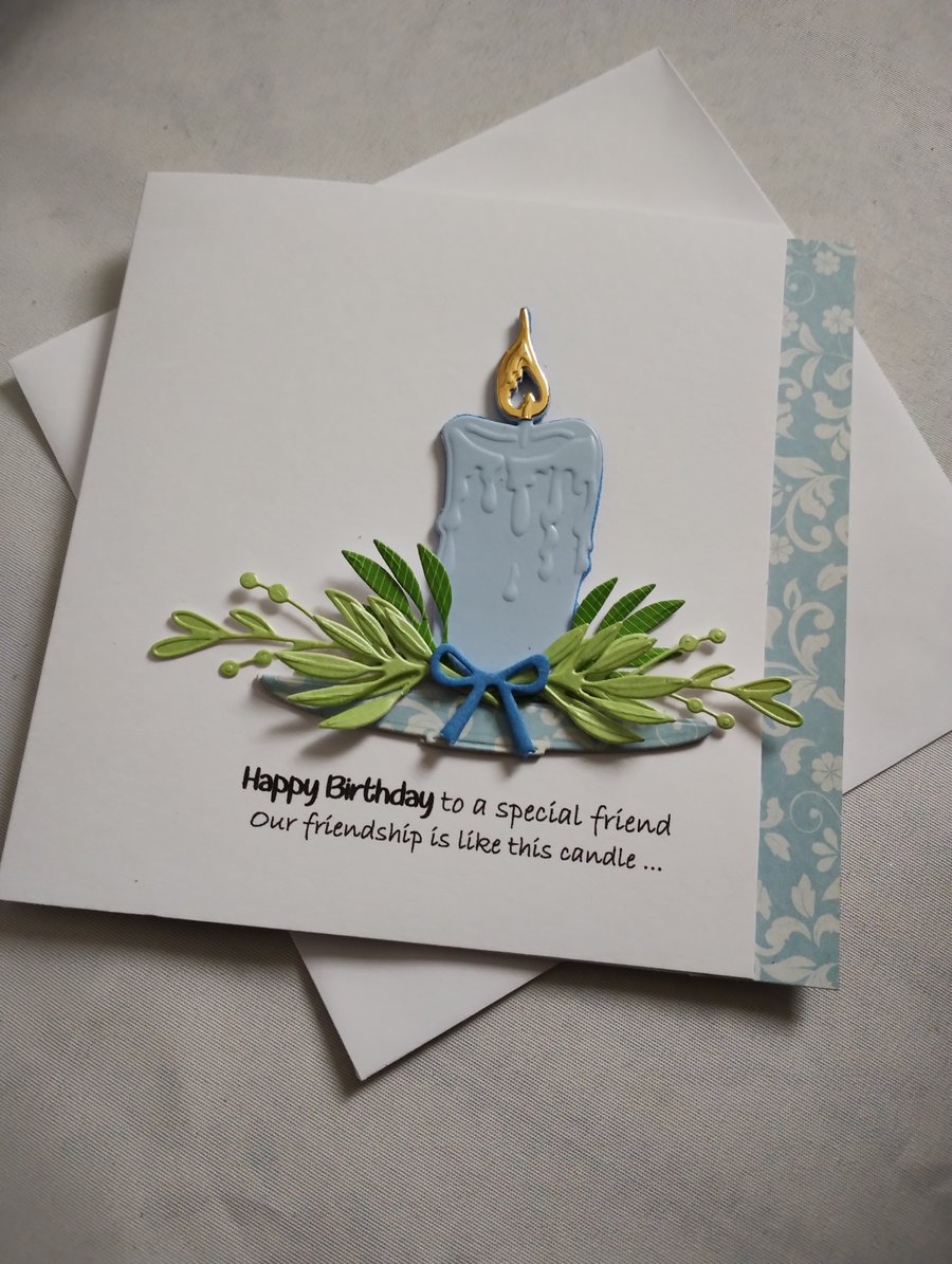 Rude Friendship Birthday Card - Blue Candle