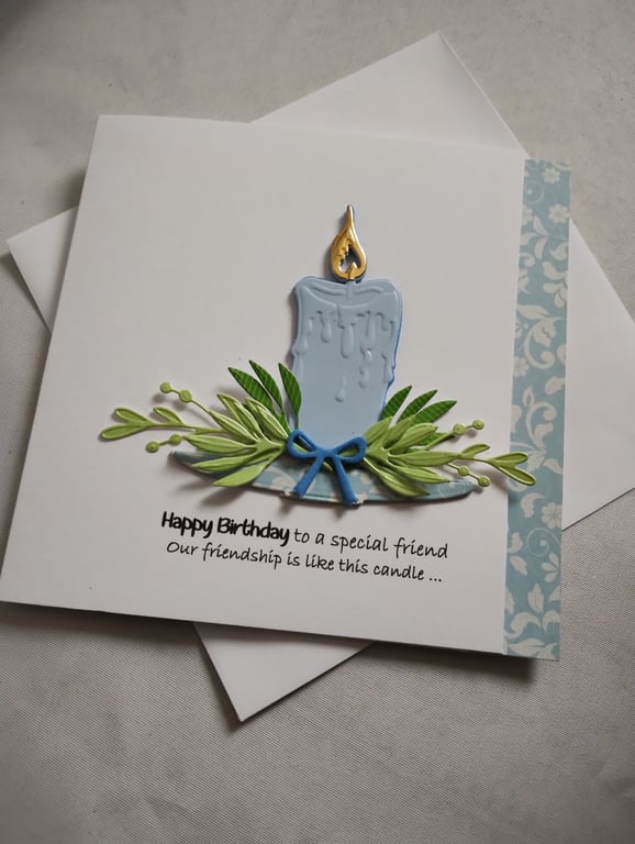Rude Friendship Birthday Card - Blue Candle